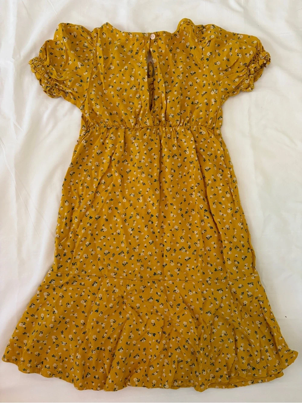 Old Navy Yellow Floral Short Sleeve Dress, size L, 10/12 (girls)